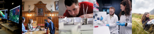 various images of researchers in  different settings 