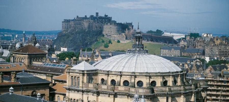McEwan Hall and Edinburgh Castle 